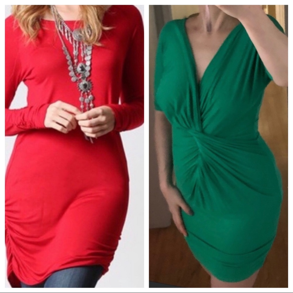 2-Pack Red and Green Tunics or Dresses